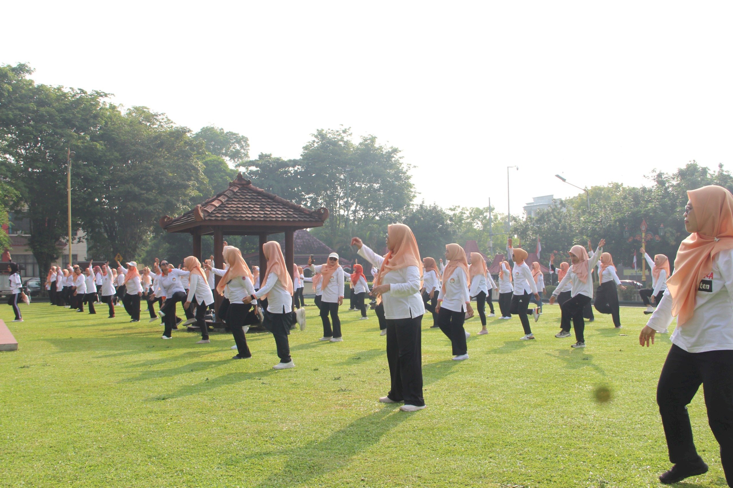 Senam Bersama dan Cek Kesehatan dalam Rangka HUT Dharma Wanita Persatuan ke-26