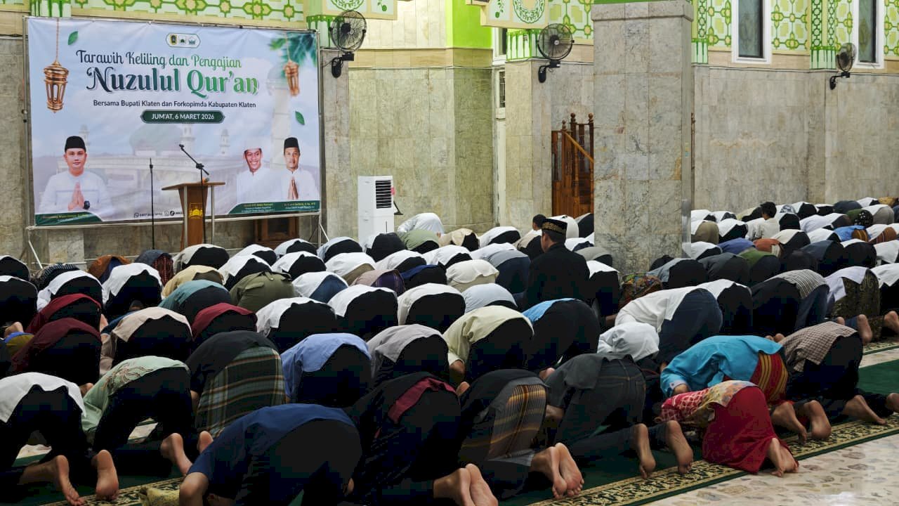 Tarawih Keliling Ke-5 dan Pengajian Nuzulul Quran Digelar di DAPIL I Masjid Raya Klaten, 6 Maret 2026